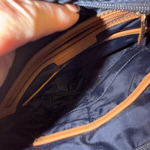 Navy and Tan Interior Handbag
